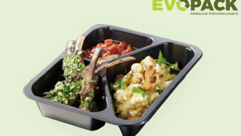 Ce oferte au EVOPACK la caserole din plastic de unică folosință, compartimentate, termosudabile